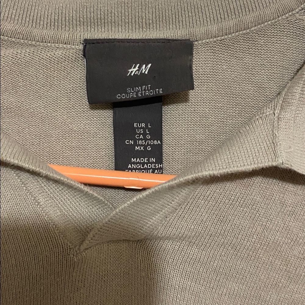 H&M Taupe Slim Fit Polo